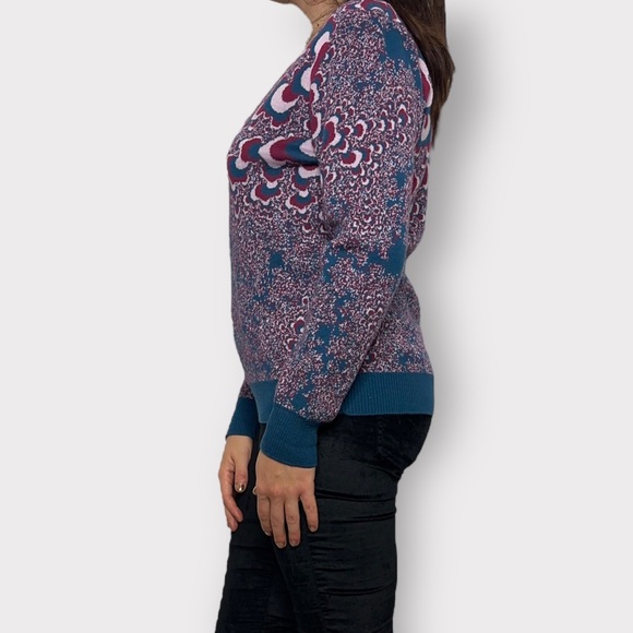 Vintage, blue, magenta, pink, psychedelic, abstract, pullover, sweater - Picture 5 of 7